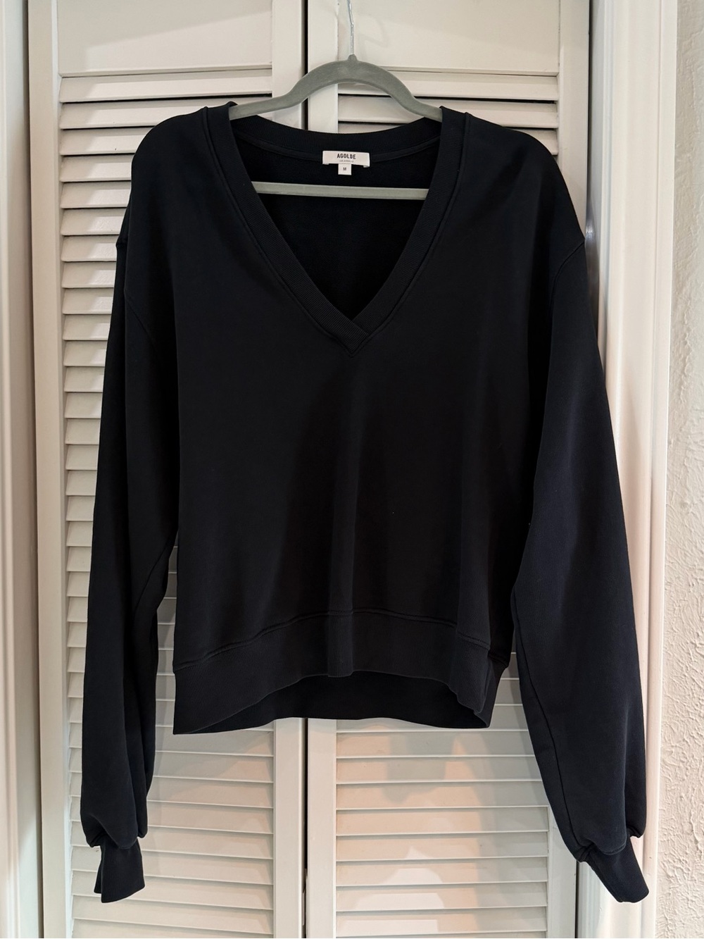 Agolde Black V Neck Sweatshirt
